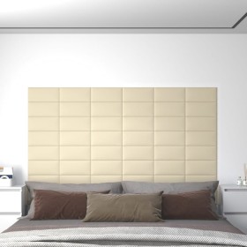 Wall panels 12 pcs cream synthetic leather 30x15 cm 0.54 m² by , Wall covering - Ref: Foro24-343772, Price: 35,99 €, Discount: %