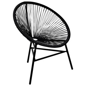 Round black synthetic rattan garden chair by vidaXL, Garden chairs - Ref: Foro24-41383, Price: 90,42 €, Discount: %