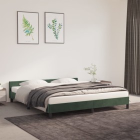 Estructura cama con cabecero terciopelo verde oscuro 180x200 cm de , Camas y somieres - Ref: Foro24-347588, Precio: 155,44 €,...