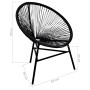 Silla redonda de jardín ratán sintético negro de vidaXL, Sillas de jardín - Ref: Foro24-41383, Precio: 74,32 €, Descuento: %