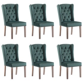 Dining chairs 6 units dark green velvet by , dining chairs - Ref: Foro24-3055855, Price: 1,00 €, Discount: %