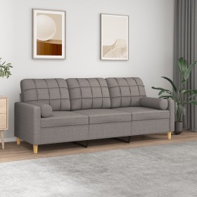 3-seater sofa with taupe gray fabric cushions 180 cm by , Sofas - Ref: Foro24-3200797, Price: 330,68 €, Discount: %