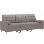 3-seater sofa with taupe gray fabric cushions 180 cm by , Sofas - Ref: Foro24-3200797, Price: 333,73 €, Discount: %