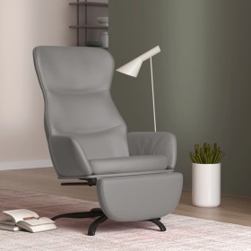 Sillón de relax con reposapiés de cuero sintético gris de , Sillones - Ref: Foro24-3097454, Precio: 111,99 €, Descuento: %