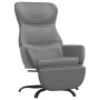 Sillón de relax con reposapiés de cuero sintético gris de , Sillones - Ref: Foro24-3097454, Precio: 111,05 €, Descuento: %