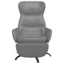 Sillón de relax con reposapiés de cuero sintético gris de , Sillones - Ref: Foro24-3097454, Precio: 111,05 €, Descuento: %