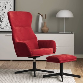 Sillón de relax con reposapiés terciopelo rojo tinto de , Sillones - Ref: Foro24-3097489, Precio: 155,99 €, Descuento: %