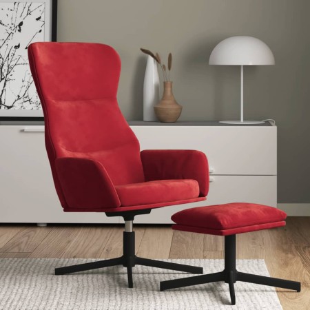 Relaxation armchair with red velvet footrest by , Armchairs - Ref: Foro24-3097489, Price: 155,40 €, Discount: %