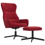 Sillón de relax con reposapiés terciopelo rojo tinto de , Sillones - Ref: Foro24-3097489, Precio: 155,40 €, Descuento: %