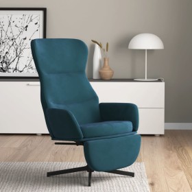 Sillón de relax con reposapiés terciopelo azul de , Sillones - Ref: Foro24-3097505, Precio: 129,14 €, Descuento: %