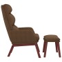 Sillón de relax con reposapiés tela marrón de , Sillones - Ref: Foro24-3097566, Precio: 173,11 €, Descuento: %