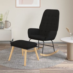 Sillón mecedora con taburete tela negro de , Mecedoras - Ref: Foro24-3097710, Precio: 136,77 €, Descuento: %