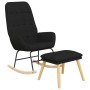 Sillón mecedora con taburete tela negro de , Mecedoras - Ref: Foro24-3097710, Precio: 136,61 €, Descuento: %