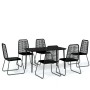 7-piece black garden dining set by , Garden sets - Ref: Foro24-3099098, Price: 457,32 €, Discount: %