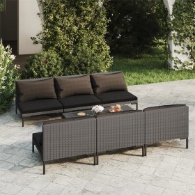 Gartensofas 7-teilig und Kissen dunkelgraues synthetisches Rattan von , Gartensets - Ref: Foro24-3099795, Preis: 561,48 €, Ra...