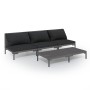 4-piece garden sofas and dark gray synthetic rattan cushions by , Garden sets - Ref: Foro24-3099811, Price: 318,99 €, Discoun...