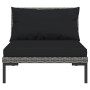 4-piece garden sofas and dark gray synthetic rattan cushions by , Garden sets - Ref: Foro24-3099811, Price: 318,99 €, Discoun...