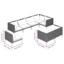 Gartensofa-Set 8-teilig mit dunkelgrauen synthetischen Rattankissen von , Gartensets - Ref: Foro24-3099872, Preis: 637,99 €, ...