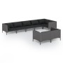 Gartensofa-Set 8-teilig mit dunkelgrauen synthetischen Rattankissen von , Gartensets - Ref: Foro24-3099866, Preis: 648,55 €, ...