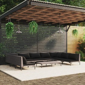 Gartenmöbel 10 Stück und Kissen dunkelgraues synthetisches Rattan von , Gartensets - Ref: Foro24-3099923, Preis: 844,99 €, Ra...