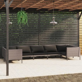 Gartensofas 7-teilig und Kissen dunkelgraues synthetisches Rattan von , Gartensets - Ref: Foro24-3099928, Preis: 565,99 €, Ra...