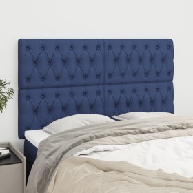 Headboards 4 units blue fabric 72x7x78/88 cm by , Headboards and footboards - Ref: Foro24-3116672, Price: 141,99 €, Discount: %