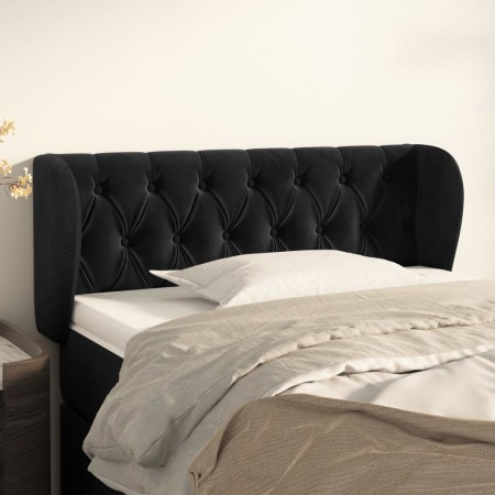 Black velvet headboard 103x23x78/88 cm by , Headboards and footboards - Ref: Foro24-3117524, Price: 62,54 €, Discount: %