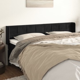 Black velvet headboard 203x16x78/88 cm by , Headboards and footboards - Ref: Foro24-3118836, Price: 75,99 €, Discount: %