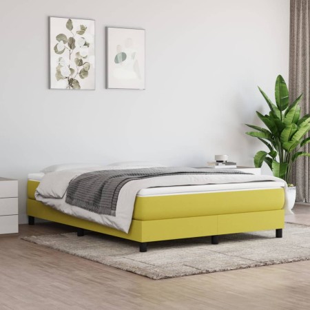 Green fabric bed frame 140x190 cm by , Beds and slatted bases - Ref: Foro24-3120515, Price: 94,13 €, Discount: %