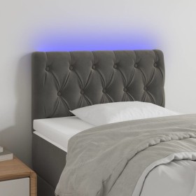 Cabecero con LED de terciopelo gris oscuro 80x7x78/88 cm de , Cabeceros y pies de cama - Ref: Foro24-3121979, Precio: 55,84 €...