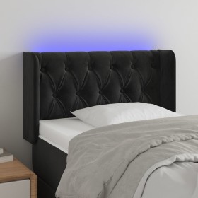 Cabecero con LED de terciopelo negro 83x16x78/88 cm de , Cabeceros y pies de cama - Ref: Foro24-3123604, Precio: 62,97 €, Des...