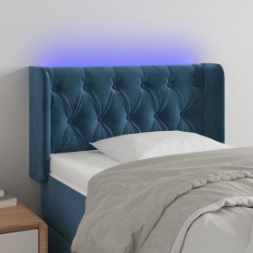 Dark blue velvet LED headboard 83x16x78/88 cm by , Headboards and footboards - Ref: Foro24-3123606, Price: 61,99 €, Discount: %