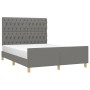 Estructura de cama con cabecero de tela gris oscuro 140x200 cm de , Camas y somieres - Ref: Foro24-3125301, Precio: 250,46 €,...