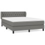 Box spring bed with dark gray fabric mattress 140x200 cm by , Beds and slatted bases - Ref: Foro24-3126486, Price: 457,00 €, ...