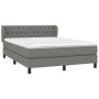 Box spring bed with dark gray fabric mattress 140x200 cm by , Beds and slatted bases - Ref: Foro24-3126486, Price: 457,00 €, ...