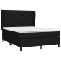 Cama box spring con colchón tela negro 140x190 cm de , Camas y somieres - Ref: Foro24-3128199, Precio: 566,12 €, Descuento: %