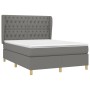 Box spring bed with dark gray fabric mattress 140x190 cm by , Beds and slatted bases - Ref: Foro24-3128758, Price: 553,53 €, ...