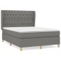 Box spring bed with dark gray fabric mattress 140x200 cm by , Beds and slatted bases - Ref: Foro24-3128766, Price: 543,16 €, ...