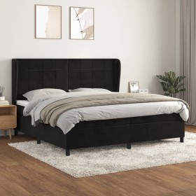 Cama box spring con colchón terciopelo negro 200x200 cm de , Camas y somieres - Ref: Foro24-3129233, Precio: 651,99 €, Descue...