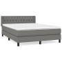 Box spring bed with dark gray fabric mattress 140x200 cm by , Beds and slatted bases - Ref: Foro24-3129954, Price: 418,99 €, ...