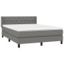 Box spring bed with dark gray fabric mattress 140x200 cm by , Beds and slatted bases - Ref: Foro24-3129954, Price: 418,99 €, ...