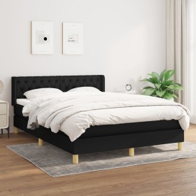 Boxspringbett mit schwarzer Stoffmatratze 140x200 cm von , Betten und Lattenroste - Ref: Foro24-3130515, Preis: 411,99 €, Rab...