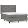 Box spring bed with dark gray fabric mattress 140x200 cm by , Beds and slatted bases - Ref: Foro24-3131674, Price: 543,90 €, ...