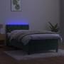 Boxspringbett mit Matratze und LED dunkelgrünem Samt 80x200 cm von , Betten und Lattenroste - Ref: Foro24-3134552, Preis: 277...