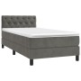 Cama box spring colchón y LED terciopelo gris oscuro 80x200 cm de , Camas y somieres - Ref: Foro24-3134550, Precio: 283,36 €,...