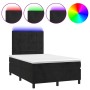 Box spring bed with mattress and LED black velvet 120x200 cm by , Beds and slatted bases - Ref: Foro24-3136115, Price: 421,25...