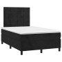 Cama box spring colchón y LED terciopelo negro 120x200 cm de , Camas y somieres - Ref: Foro24-3136115, Precio: 421,25 €, Desc...