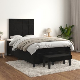 Box spring bed with black velvet mattress 120x200 cm by , Beds and slatted bases - Ref: Foro24-3137835, Price: 451,63 €, Disc...