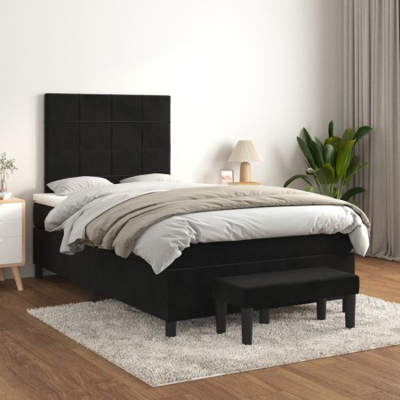 Box spring bed with black velvet mattress 120x200 cm by , Beds and slatted bases - Ref: Foro24-3137835, Price: 441,67 €, Disc...