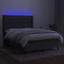 Cama box spring colchón y luces LED tela gris oscuro 140x190 cm de , Camas y somieres - Ref: Foro24-3138550, Precio: 581,45 €...